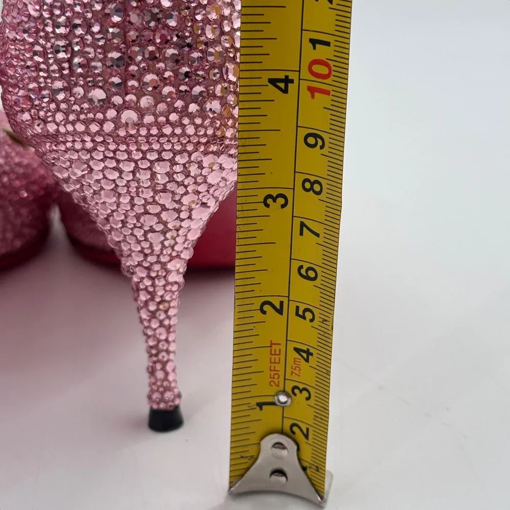 Christian Louboutin Swarovski Crystal Strass Pumps Blush Pink Heels 38.5